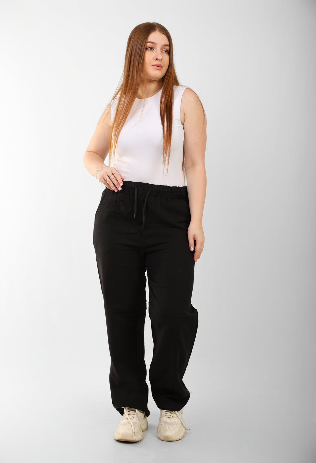 ARMARIO-Black Linen Pants