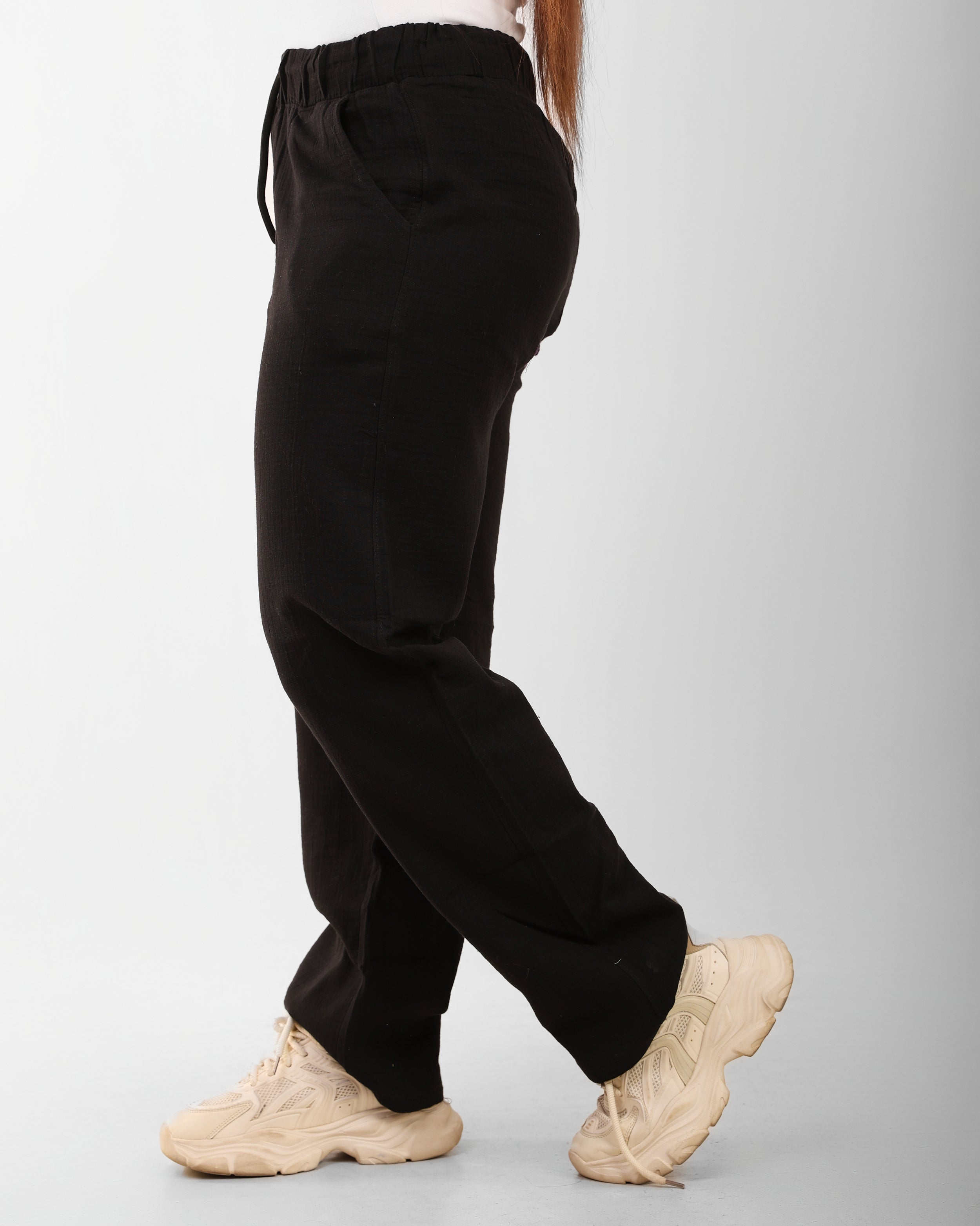 ARMARIO-Black Linen Pants