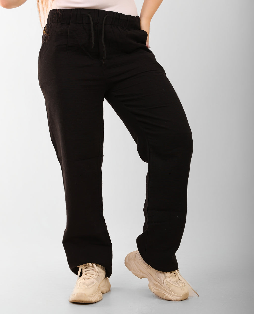 ARMARIO-Black Linen Pants