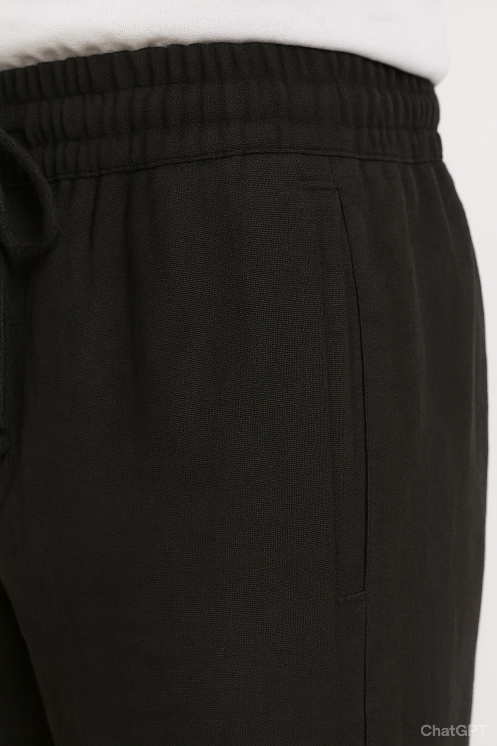 ARMARIO-Black Linen Pants.