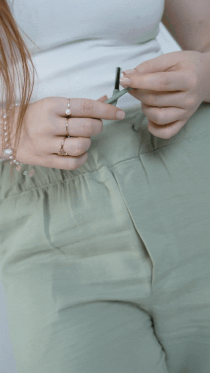 ARMARIO-Mint Linen Pants
